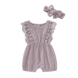 Summer Lace Cotton Romper - Cozy Nursery