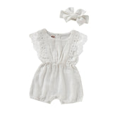Summer Lace Cotton Romper - Cozy Nursery