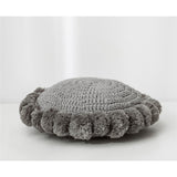 Knitted Sunflower Pompoms Pillow