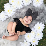 Big Bow Headband and Lace Romper - Cozy Nursery