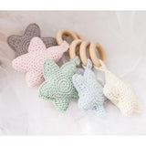 Baby Star Crochet Wooden Teether - Cozy Nursery