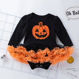 Set of Pumpkin Halloween Long Sleeve Dress