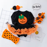 Set of Pumpkin Halloween Long Sleeve Dress