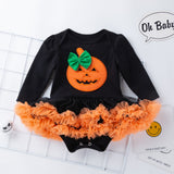 Set of Pumpkin Halloween Long Sleeve Dress