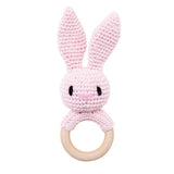 Cute Rabbit Crochet Wooden Teether - Cozy Nursery