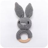 Cute Rabbit Crochet Wooden Teether - Cozy Nursery