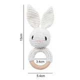 Cute Rabbit Crochet Wooden Teether - Cozy Nursery