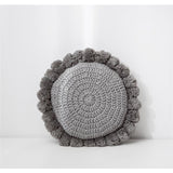 Knitted Sunflower Pompoms Pillow