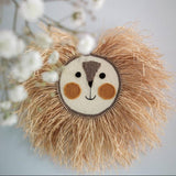 Lion Face Raffia Wall Hanging Safari Nursery Decor