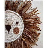Lion Face Raffia Wall Hanging Safari Nursery Decor