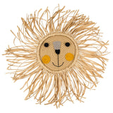 Lion Face Raffia Wall Hanging Safari Nursery Decor
