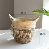 Rattan Storage Basket & Floor Plant Pot