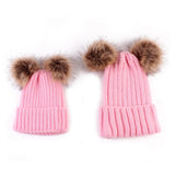 Matching Family Pompom Hat Set