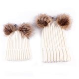 Matching Family Pompom Hat Set