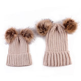 Matching Family Pompom Hat Set