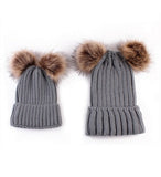 Matching Family Pompom Hat Set