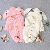 Knit Rabbit Ears Romper - Cozy Nursery