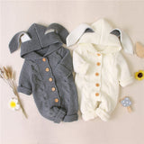 Knit Rabbit Ears Romper - Cozy Nursery