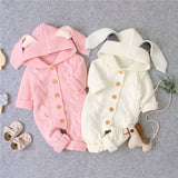 Knit Rabbit Ears Romper - Cozy Nursery