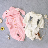 Knit Rabbit Ears Romper - Cozy Nursery