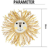 Lion Face Raffia Wall Hanging Safari Nursery Decor