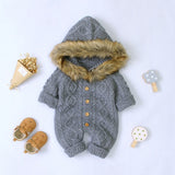 Winter Hooded Knit Jumpsuit