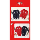 Knitted Button Deer Jumpsuit