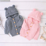 Knitted Pompom Baby Cardigan