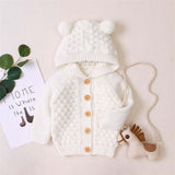 Knitted Pompom Baby Cardigan