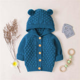 Knitted Pompom Baby Cardigan