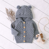 Knitted Pompom Baby Cardigan