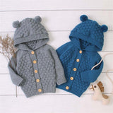 Knitted Pompom Baby Cardigan