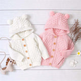 Knitted Pompom Baby Cardigan