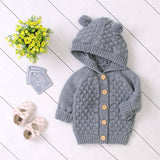 Knitted Pompom Baby Cardigan