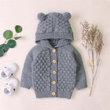 Knitted Pompom Baby Cardigan