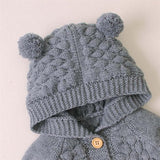 Knitted Pompom Baby Cardigan