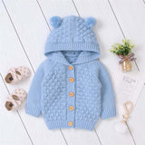 Knitted Pompom Baby Cardigan