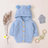 Knitted Pompom Baby Cardigan