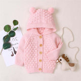 Knitted Pompom Baby Cardigan