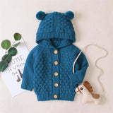 Knitted Pompom Baby Cardigan
