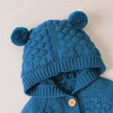 Knitted Pompom Baby Cardigan