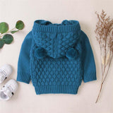 Knitted Pompom Baby Cardigan