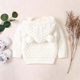 Knitted Pompom Baby Cardigan