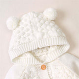 Knitted Pompom Baby Cardigan