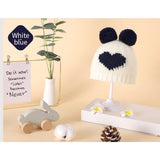 Knitted Heart Pompom Hat