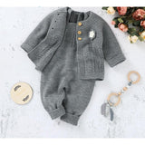 Knitted Cardigan Jumpsuit Set