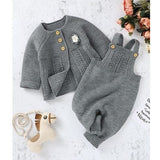 Knitted Cardigan Jumpsuit Set