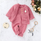 Knitted Cardigan Jumpsuit Set