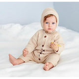 Knitted Romper with Bonnet