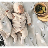 Knitted Romper with Bonnet